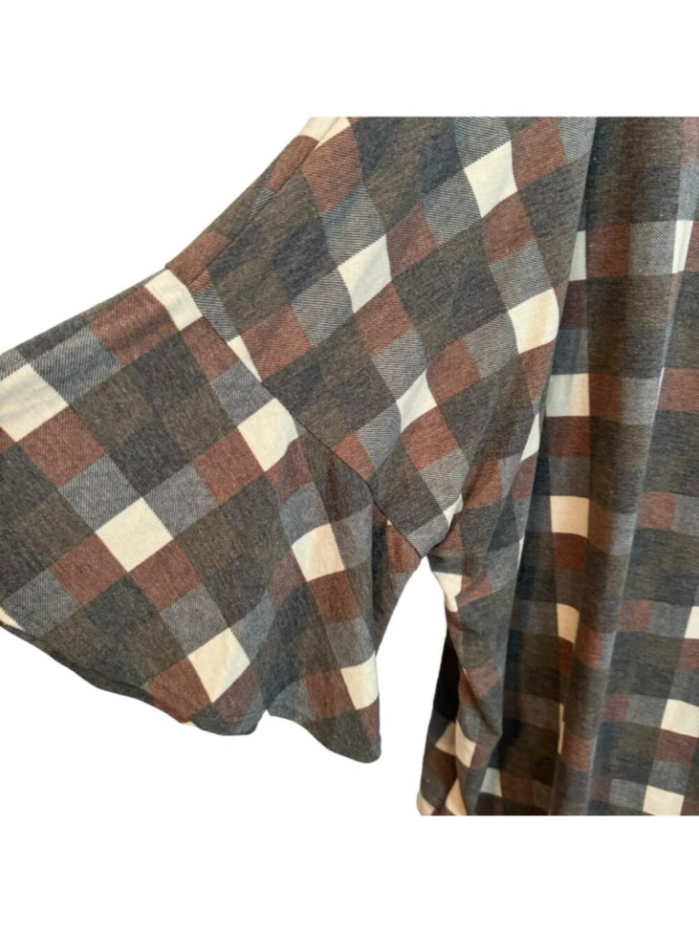Crepas Blouse Size 2X/3X Gray Multi Sleeves 3/4 Women Top Blouse - Picture 5 of 12